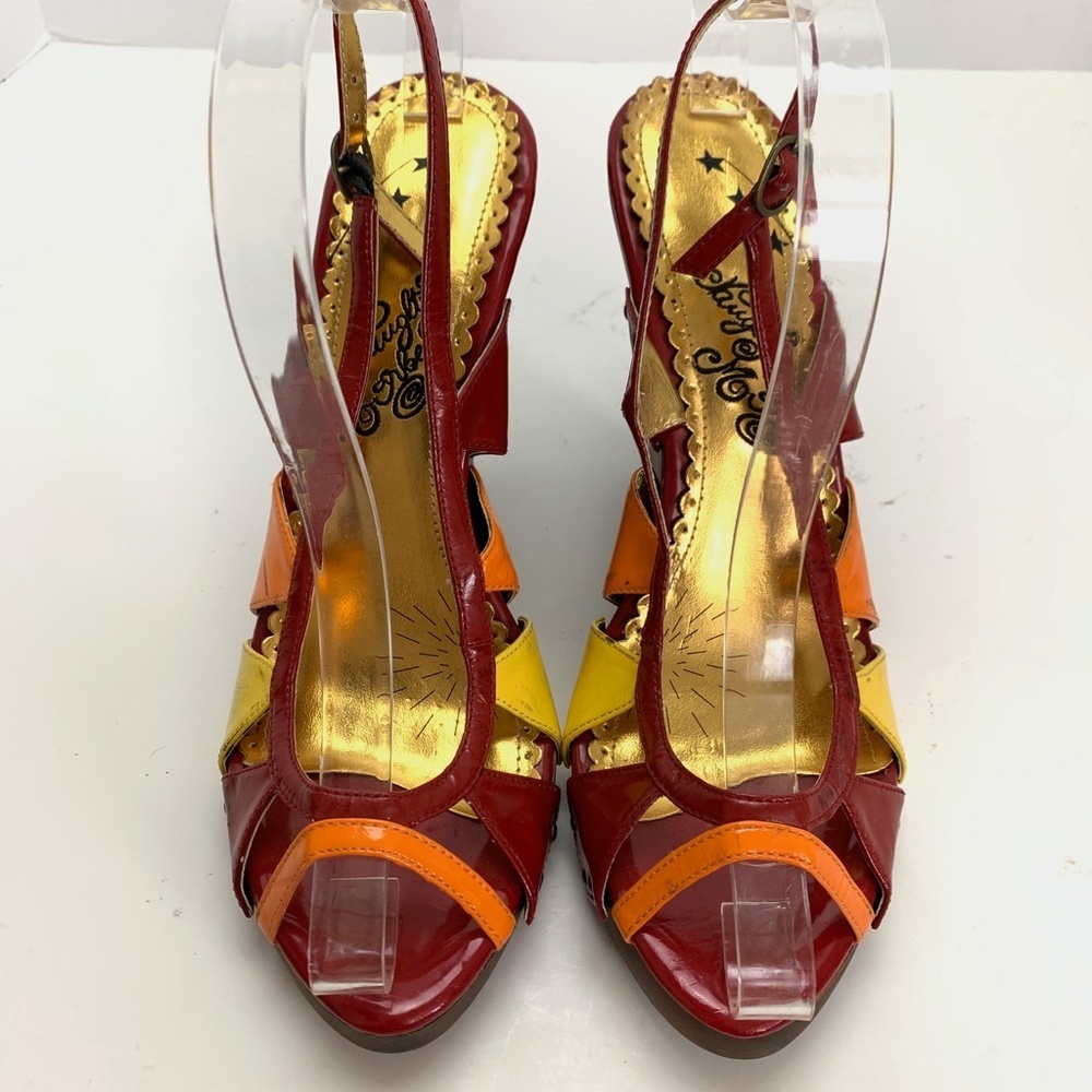 NAUGHTY MONKEY Wedge Patent Leather Heels Shoes 9 - Picture 3 of 16